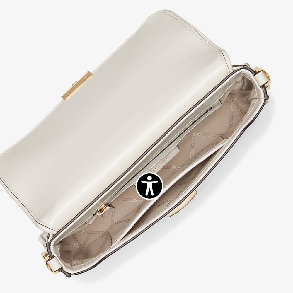 Michael Kors Bradshaw Multicolor Signature white cream convertible shoulder Bag - Picture 4 of 13